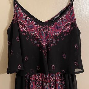 Maxi floral dress with front slit